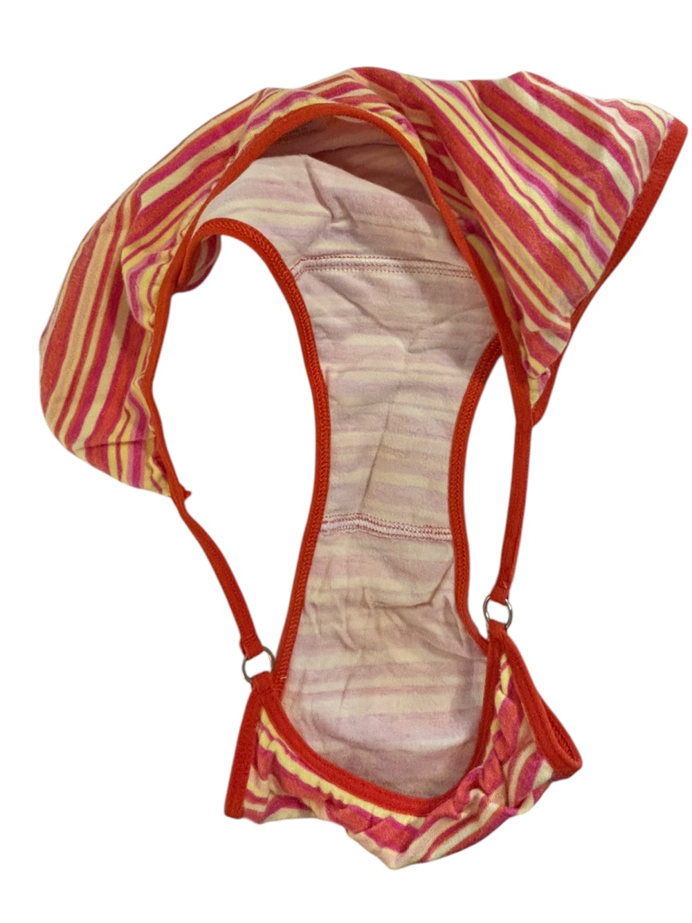 Vintage Y2K St. Eve Striped Bikini Panties Size Large Pink Orange Retro - Picture 6 of 6